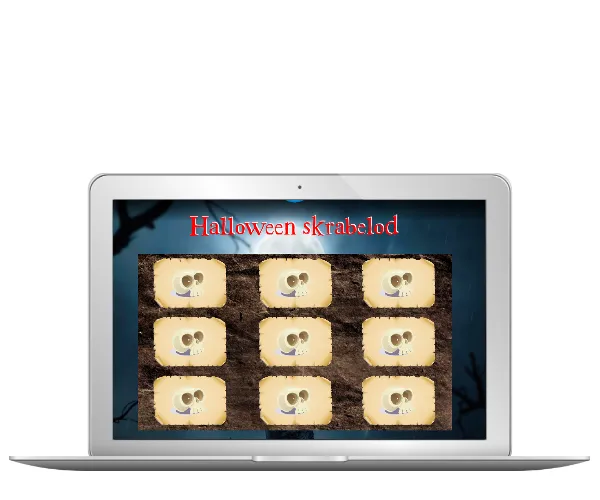 BonBon-Land Halloween scratchcard game shown on a laptop
