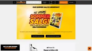 Retail website with a pop-up teaser button in the bottom-left corner