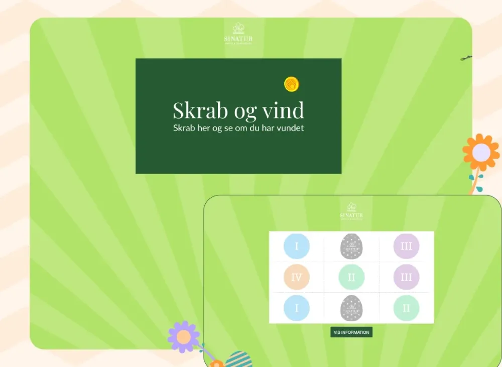 Sinatur Easter scratchcard with egg symbols to scratch and match