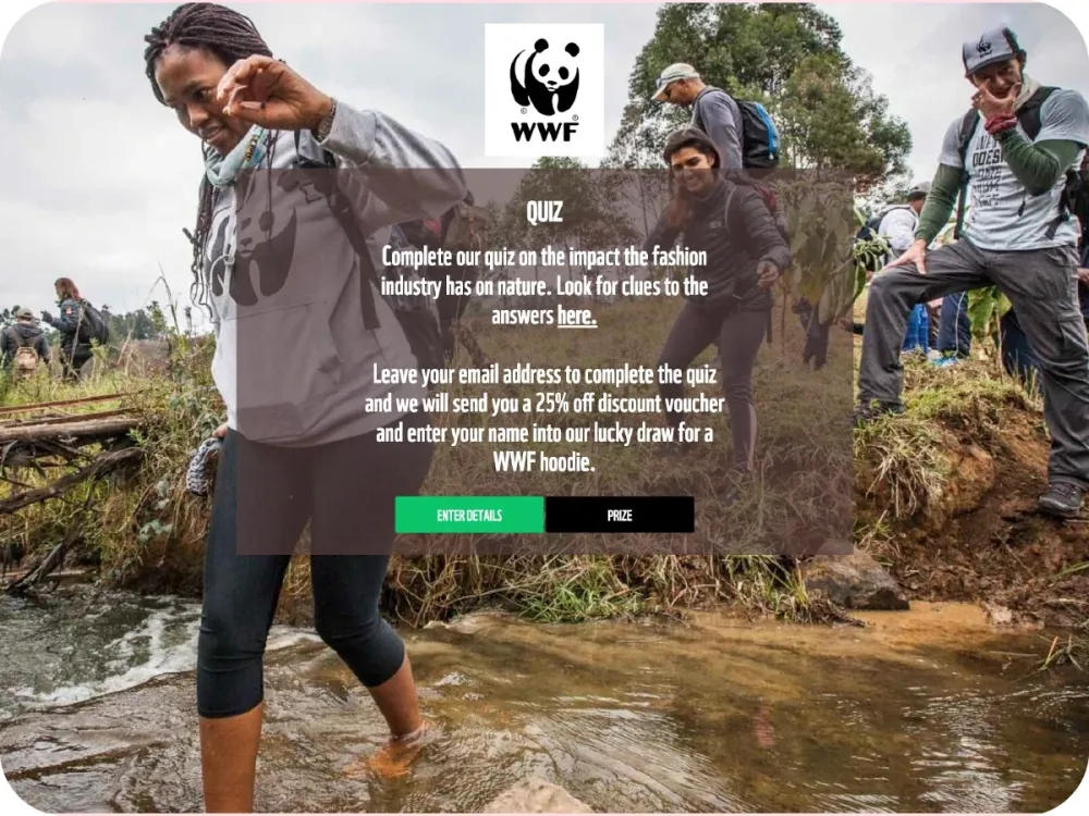 WWF quiz about the fashion industry’s impact on nature, with a hoodie prize draw