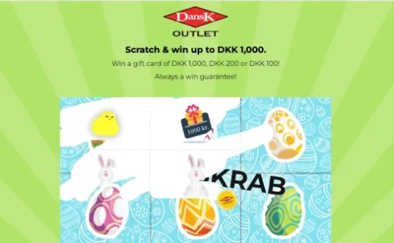 Dansk Outlet's Easter scratch card