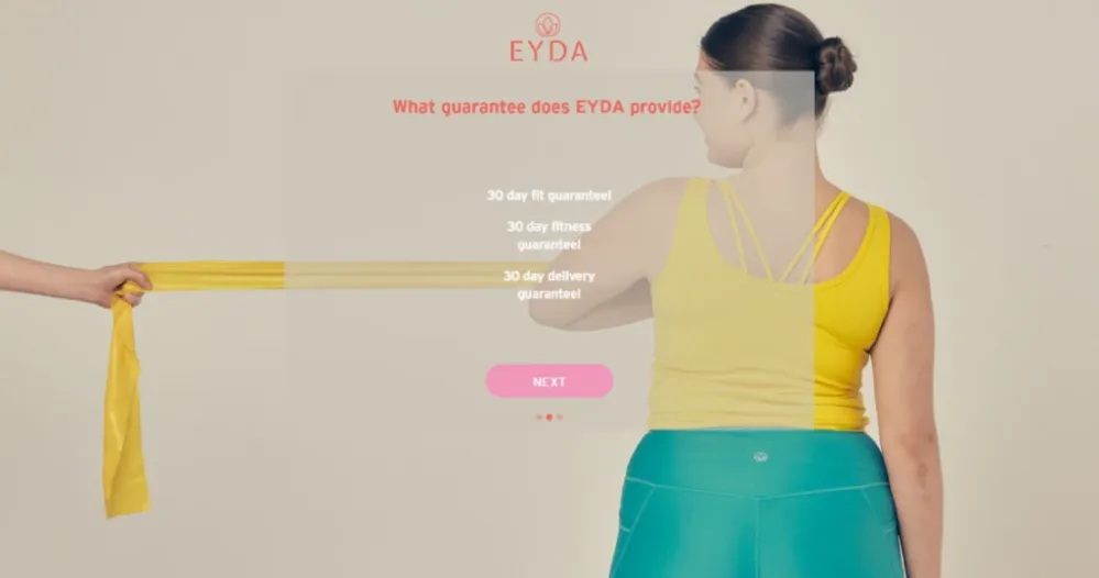 EYDA quiz question asking what guarantee EYDA provides, with three answers