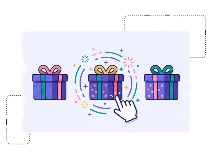 Mystery box game: pick a box, win a prize