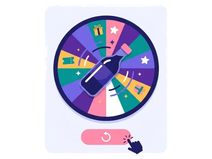 Spin the bottle game: spin and win, with a twist