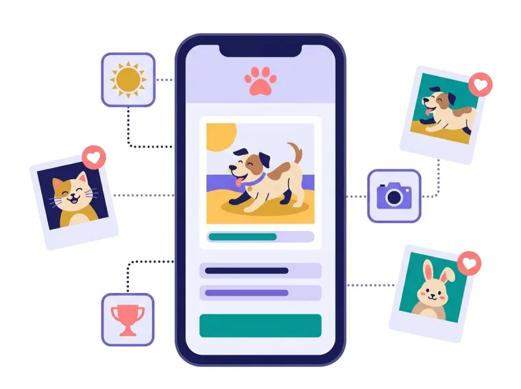 Example of a photo competition for a pet shop on a phone
