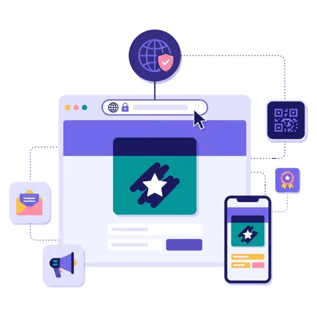 A landing page on your own web address