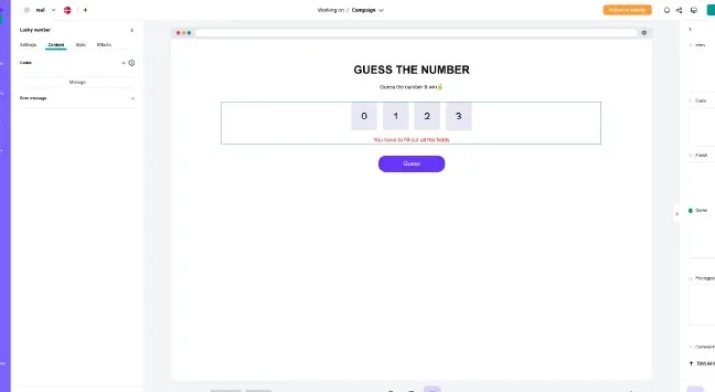 About the lucky number game