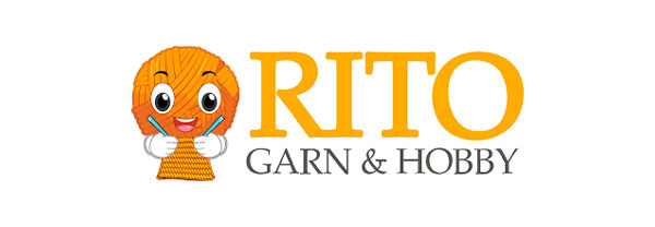 Rito logo, an orange happy ball of wool knits, orange inscription, send us a request