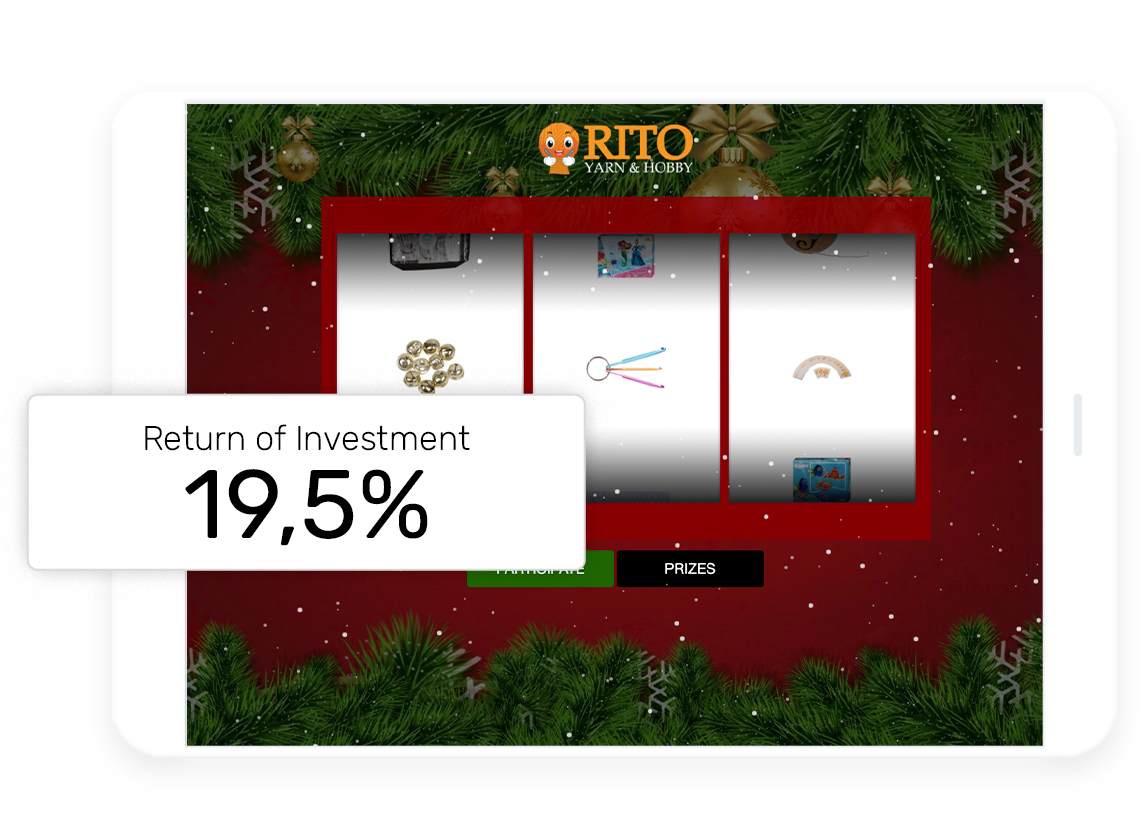 Rito slot machine for Christmas. return on investment 19,5%