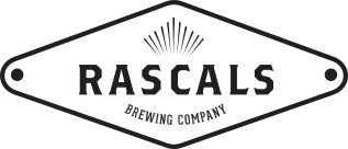 Rascal brewery logo, metal plate with the inscription