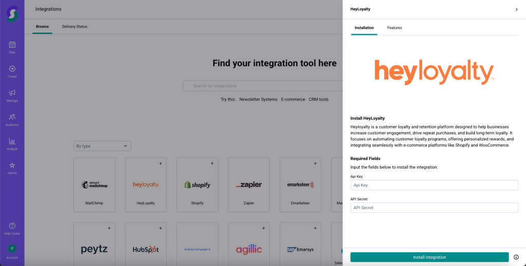 heyloyalty integrations