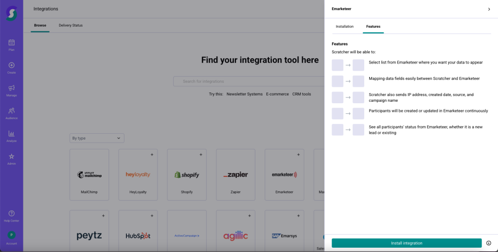 eMarketeer integrations