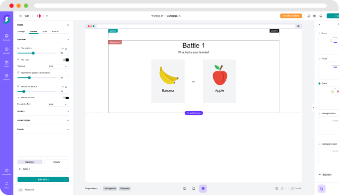 Product Battle - Funktionen